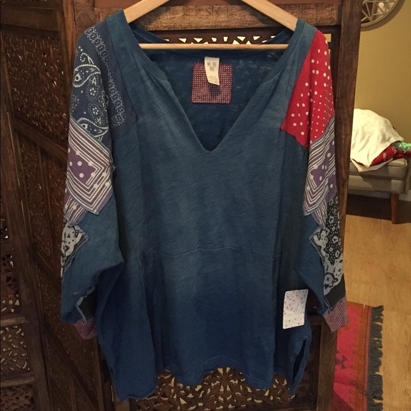 NEW NWT Free People Shibuya Tunic Blue - Picture 7 of 7